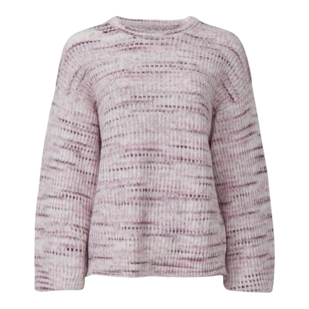 Splendid Space Dye Sweater Crew Neck Long Sleeve Purple Wool Blend Size Large